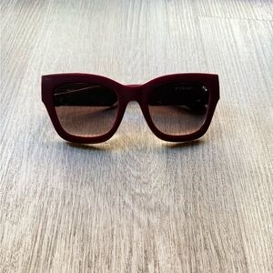 quay australia by the way red wine burgundy oversized square sunglasses eyewear